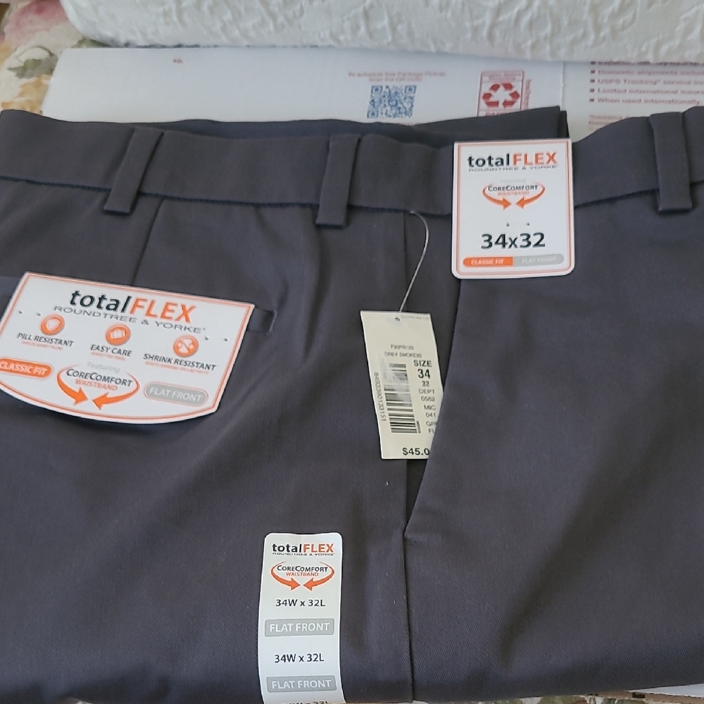 Roundtree & Yorke Total Flex Men's Pants - Dark Gray